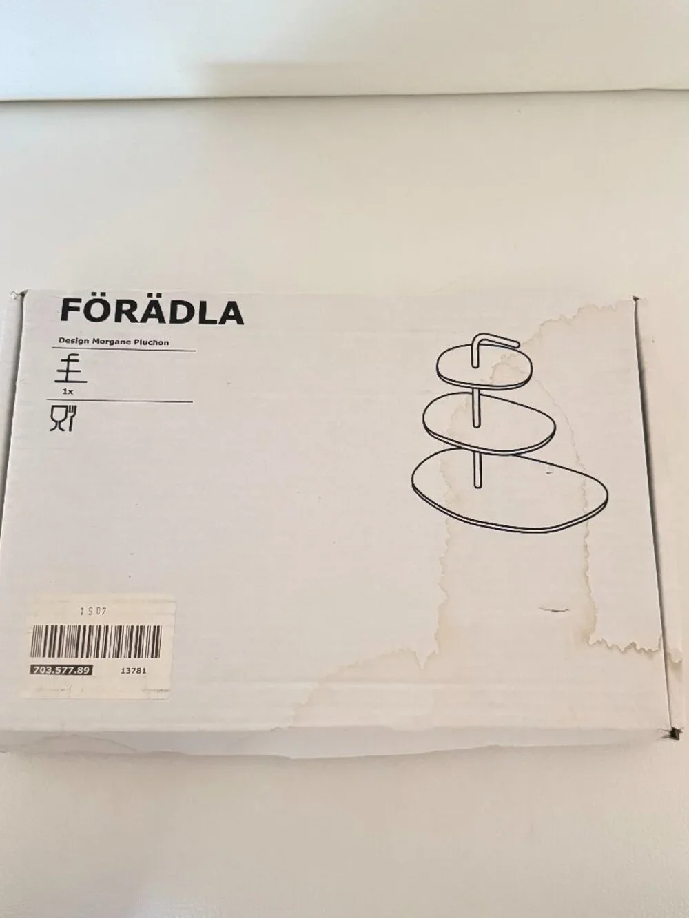IKEA FÖRBÄDLA 3 TIER SERVING STAND MODERN WHITE TIERED TRAY NEW